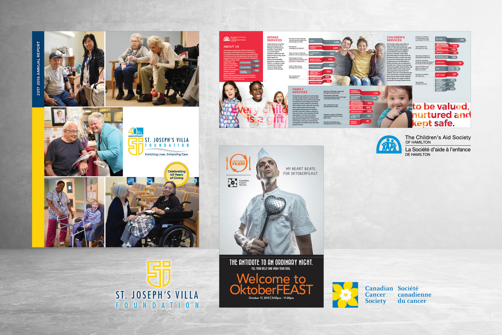 Traditional & digital layouts created for charity