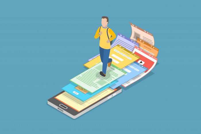 surfing the web illustration