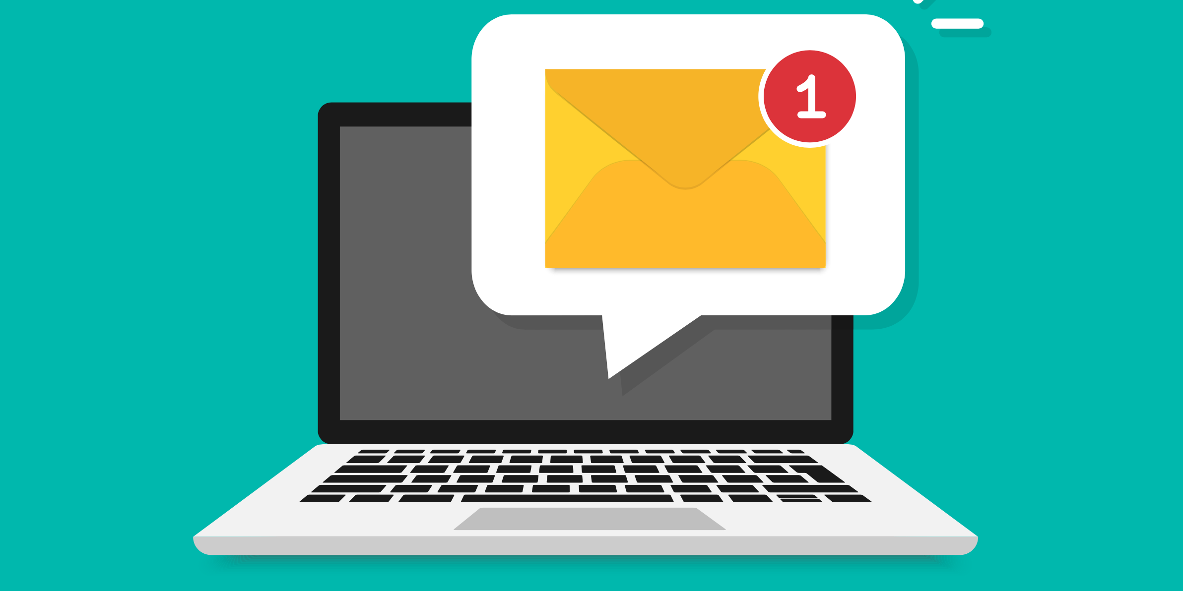 laptop receiving an email notification