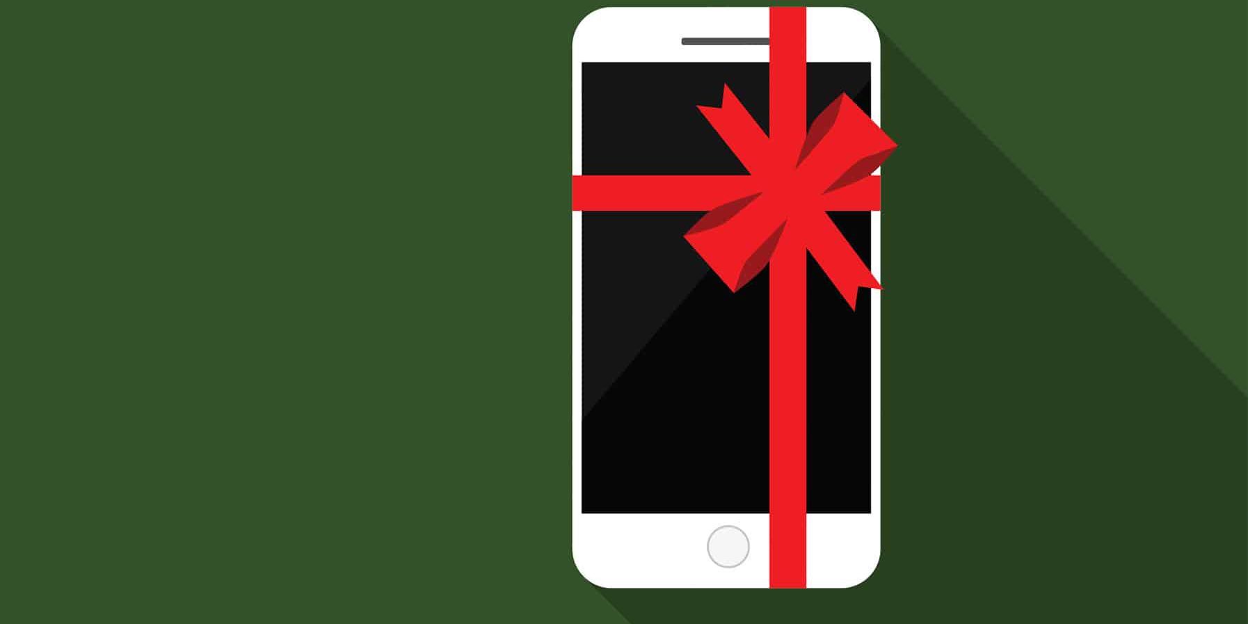 Chrismas-wrapped iPhone