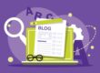 laptop featuring blogs and insights